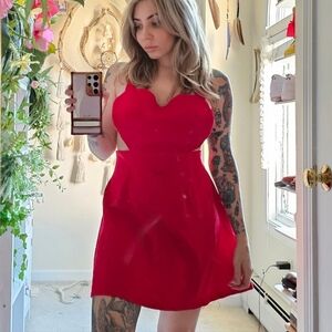 Retro licious heart bib dress M suspender